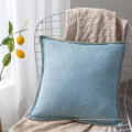 Solid Polyester Linen Pillow Cases Square Pillow Cases Cushion Covers  with Invisible Zipper